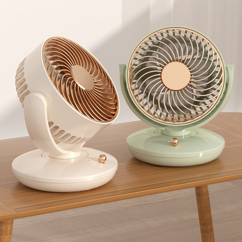 Tabletop Air Circulator Fan Elegant Design Whisper-Quiet Multi-Directional Airflow Compact Portable