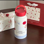 Insulated Stainless Steel Water Bottle for Women with Animal Design and Flip Lid