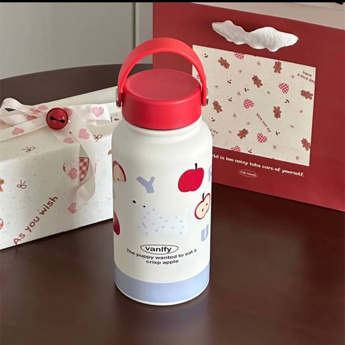 Insulated Stainless Steel Water Bottle for Women with Animal Design and Flip Lid