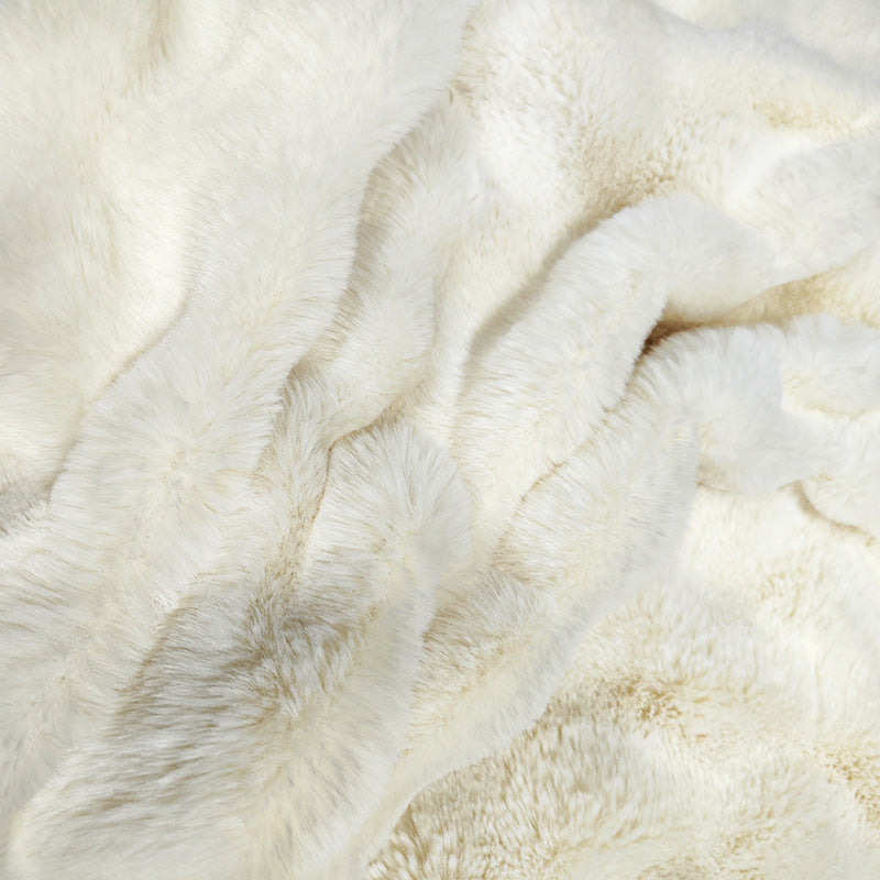 Brehn Fleece Blanket Super Soft Lightweight Cozy Throw Neutral Colors