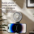 Foldable Rechargeable Hand Fan USB Portable Quiet Desk Fan with LED Display and Detachable Base