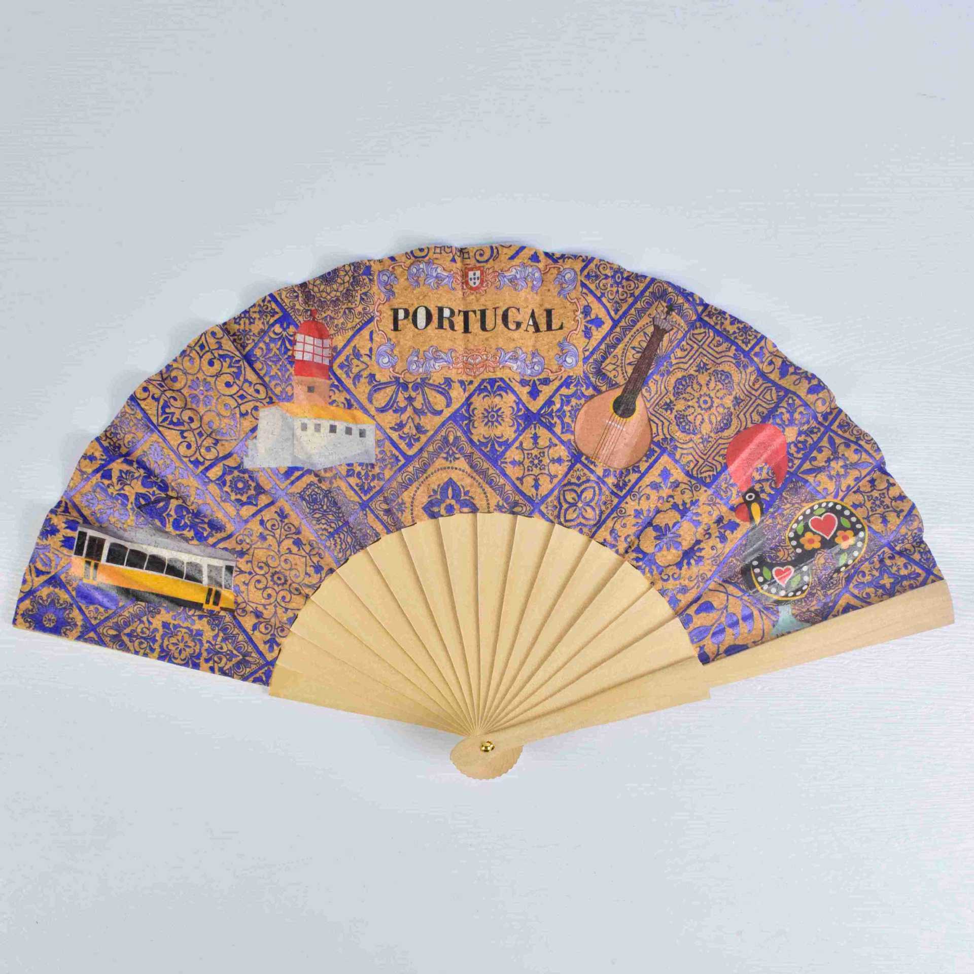 Ladies Handcrafted Wooden Fan Portuguese Motifs Stylish Accessory