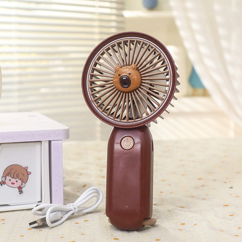 Portable Handheld Fan for Women Cute Bear Design USB Rechargeable Lightweight