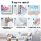 Window Ventilation Adapter Kit for Portable Air Conditioners with Zipper Fabric Panel and Adjustable Exhaust Cuff