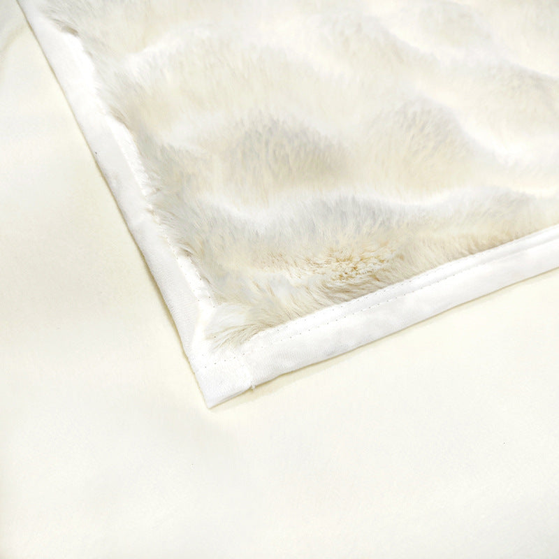Brehn Fleece Blanket Super Soft Lightweight Cozy Throw Neutral Colors