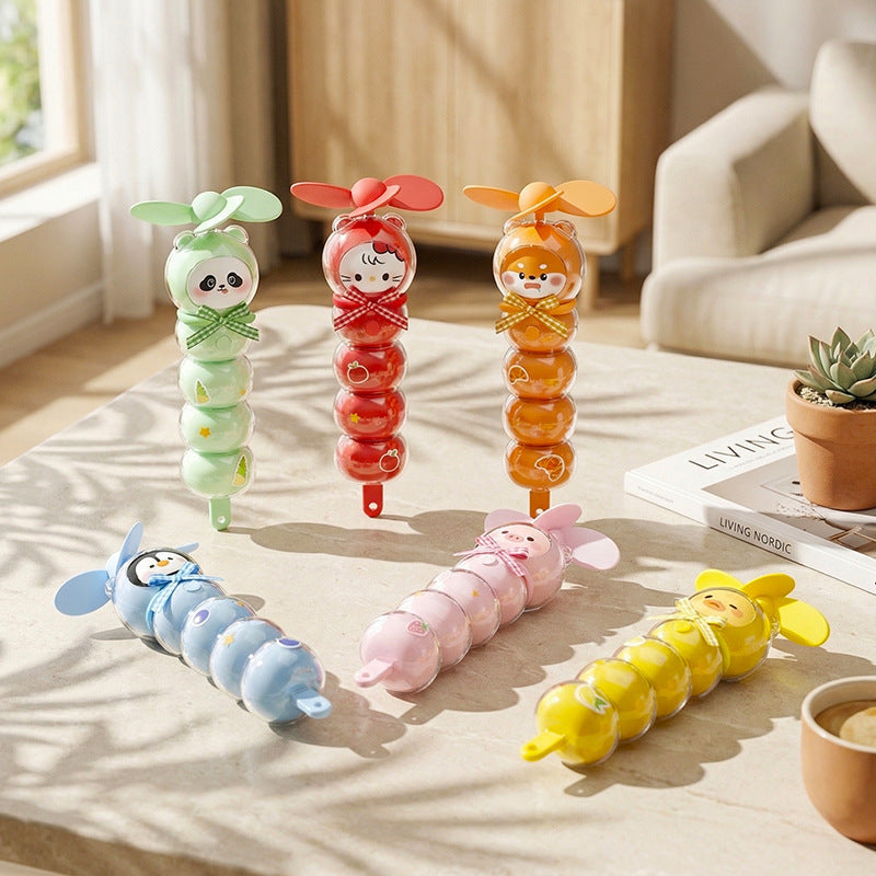 Rechargeable Portable Handheld Fan with Soft Blades and Cute Animal Head Design