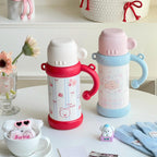 Insulated Floral Pattern Thermos Bottle for Women Leak-Proof Travel Water Flask