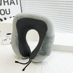 Unisex Memory Foam Travel Neck Pillow with Adjustable Straps and Breathable Cover