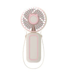 Women's Portable Handheld Fan with Integrated Neck Strap USB Rechargeable Adjustable Speed