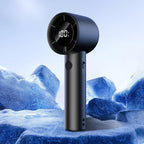Handheld Portable Fan with Digital Display Rechargeable Battery and Variable Speed Control