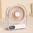 Portable Rechargeable Desk Fan with Adjustable Speeds and LED Display Compact Quiet