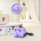 Creative Mini Fan Cute Tank Design Portable Adjustable Tilt Small Desk Fan