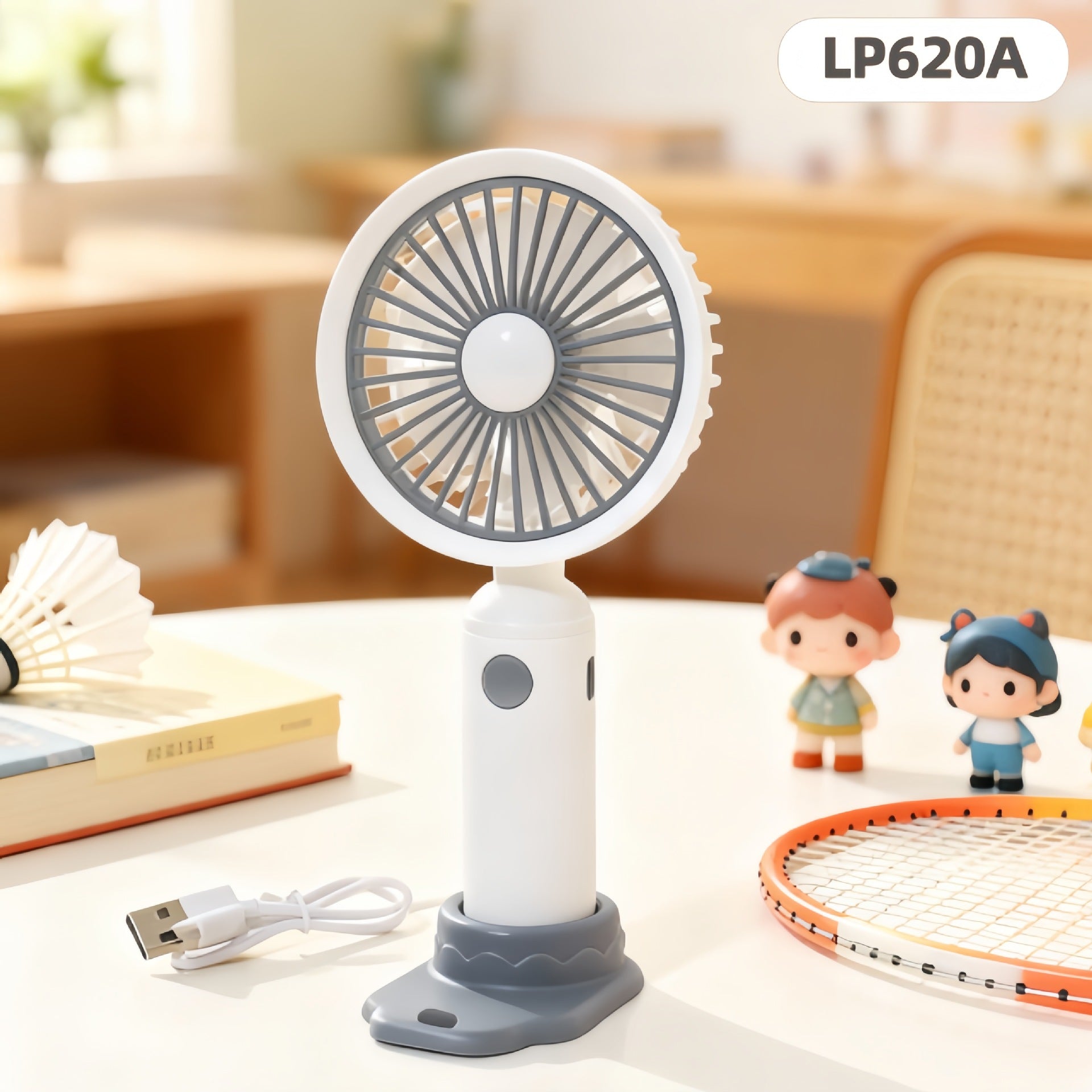 Portable USB Table Fan With Powerful Battery, Flexible Adjustable Design, Quiet Operation