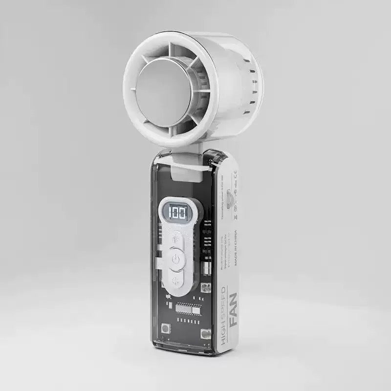 Portable High-Speed Fan with LED Display Lightweight Compact Battery Operated