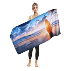 Brehn Women's Beach Towel Microfiber Quick-Dry Lightweight Colorful Flamingo Pattern