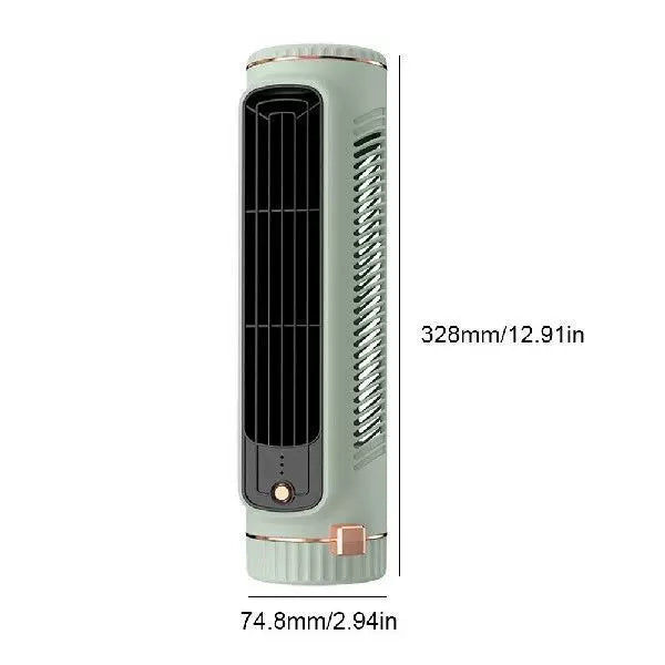 Rechargeable USB Tower Fan Compact Personal Cooling Adjustable Louvers Quiet
