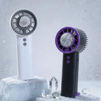 Portable USB Rechargeable Handheld Fan with Mist Function and Multiple Speeds