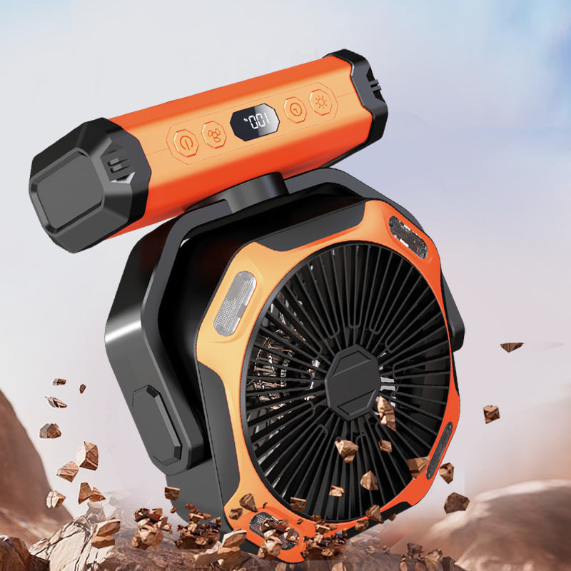 Portable Battery Operated Fan with LED Light and Multiple Speeds Unisex