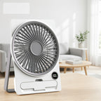 Ladies Table Fan Compact Quiet Operation Adjustable Tilt LED Display