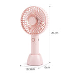 Women's Portable Hand Fan USB Rechargeable Ergonomic Grip Adjustable Speed Quiet Operation