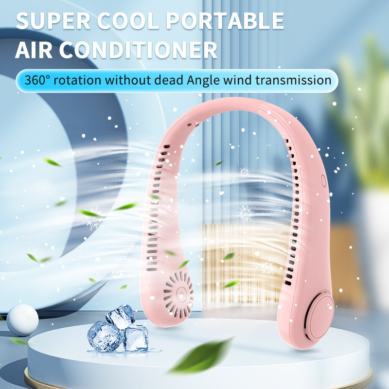 Portable Neck Fan Lightweight Ergonomic Design Adjustable Speed for Women