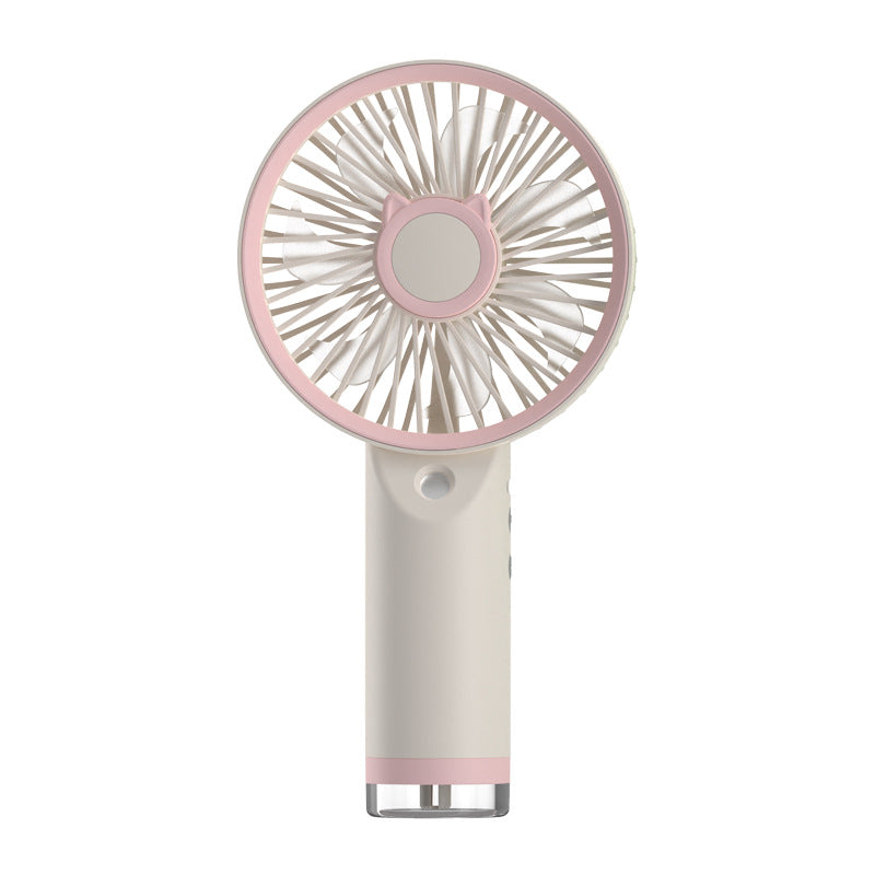 Portable Rechargeable Hand Fan Cute Cat Design Lightweight Compact