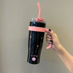 Women’s Insulated Water Bottle BPA-Free Plastic with Straw and Carry Handle