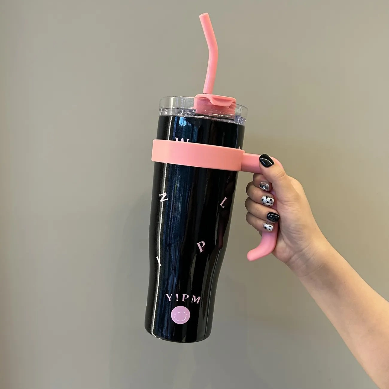 Women’s Insulated Water Bottle BPA-Free Plastic with Straw and Carry Handle