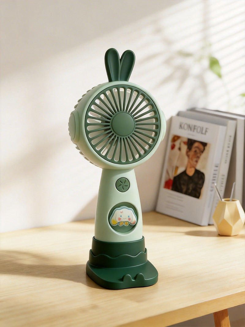 Mini Handheld Fan USB Rechargeable Cute Bunny Design Portable Personal Fan