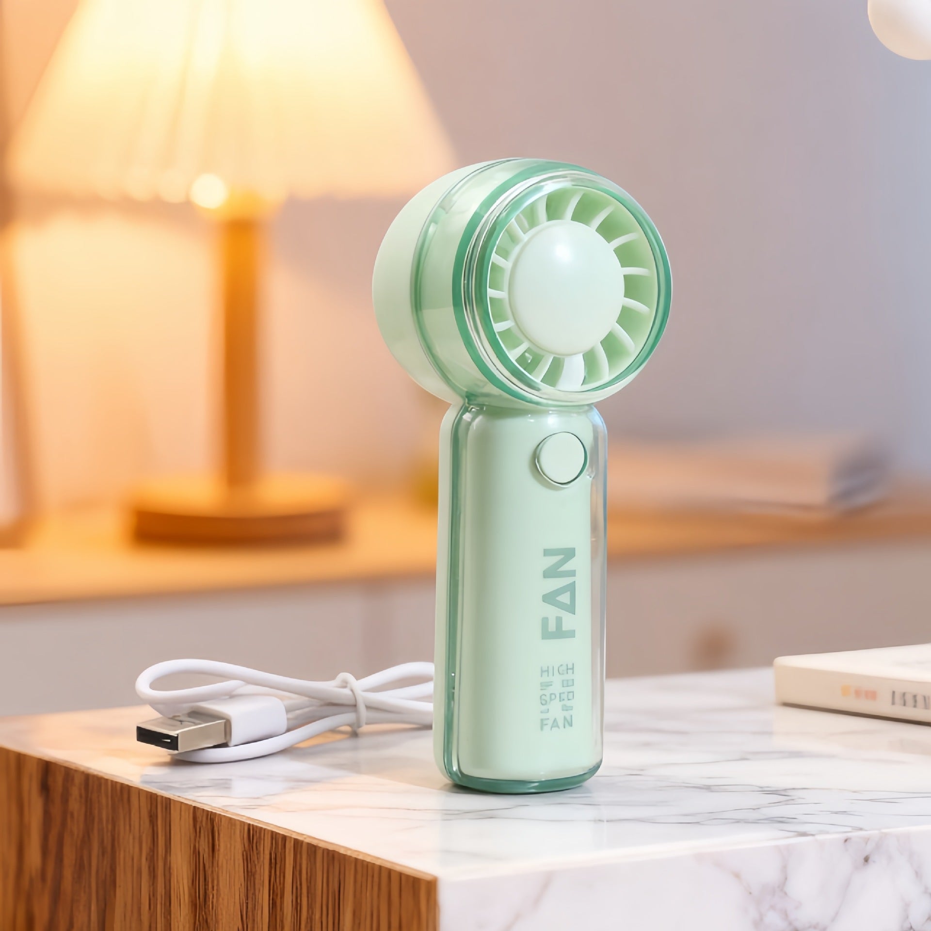 Portable Handheld Fan with Bear Design USB Rechargeable Lightweight Personal Fan