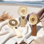 Portable USB Hand Fan for Women with Powerful Battery, 3 Speeds, USB Rechargeable, Compact Handheld Cooling Fan