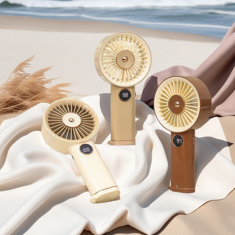 Portable USB Hand Fan for Women with Powerful Battery, 3 Speeds, USB Rechargeable, Compact Handheld Cooling Fan