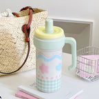 Women’s BPA-Free Drinking Container with Cat Design and Hygienic Lid Ergonomic Handle
