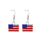 Women's Lightweight Star Earrings Enamel Flag Design Fishhook Closure Zinc Alloy
