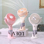 Portable Handheld Fan with Integrated Misting Function Adjustable Speed Settings