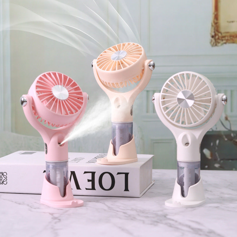 Portable Handheld Fan with Integrated Misting Function Adjustable Speed Settings