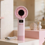 Portable Mini Hand Fan with Digital Speed Display USB Rechargeable Compact Handheld Fan
