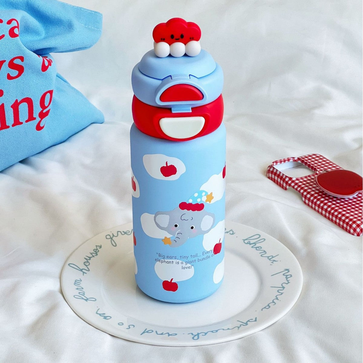 Women’s Water Bottle BPA-Free Plastic Leakproof Lid Floral Shell Design Portable