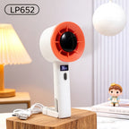 Portable Handheld Fan with LED Display USB Rechargeable Lightweight Personal Cooling Fan