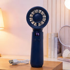 Portable Mini Fan with Digital Speed Display USB Rechargeable Quiet Personal Cooler