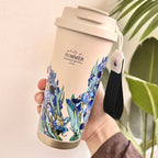 Insulated Stainless Steel Travel Mug with Leak-Proof Cap and Carry Handle for Coffee and Tea