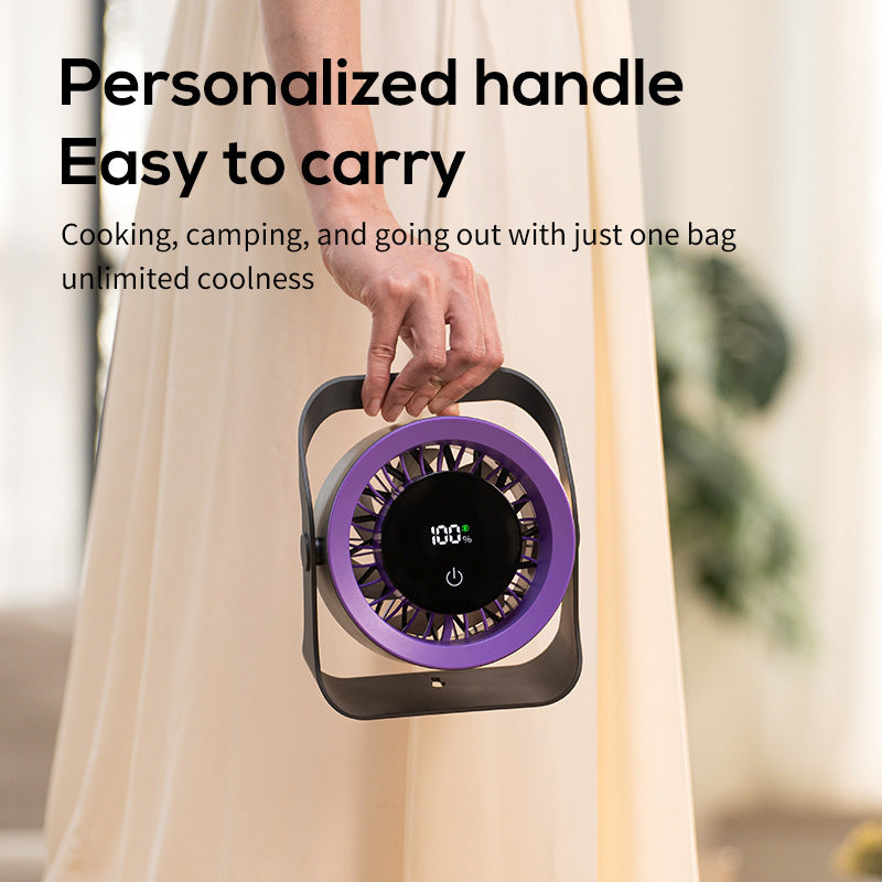 Portable USB Rechargeable Personal Fan with Digital Display Compact Lightweight Unisex