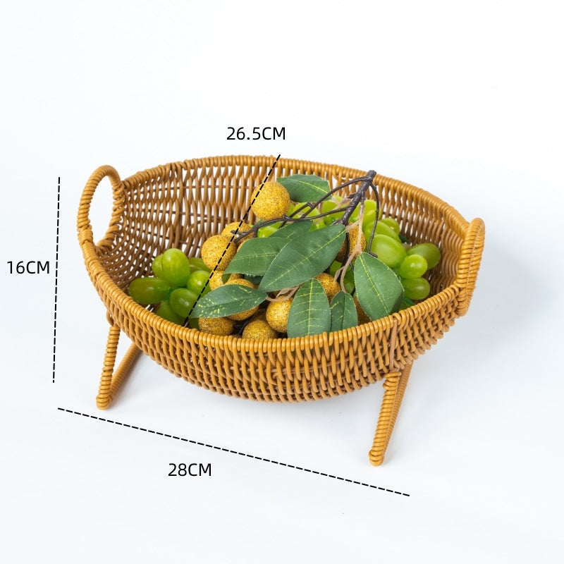 Handwoven Decorative Fruit Bowl 28cm Diameter Unisex Kitchen Basket