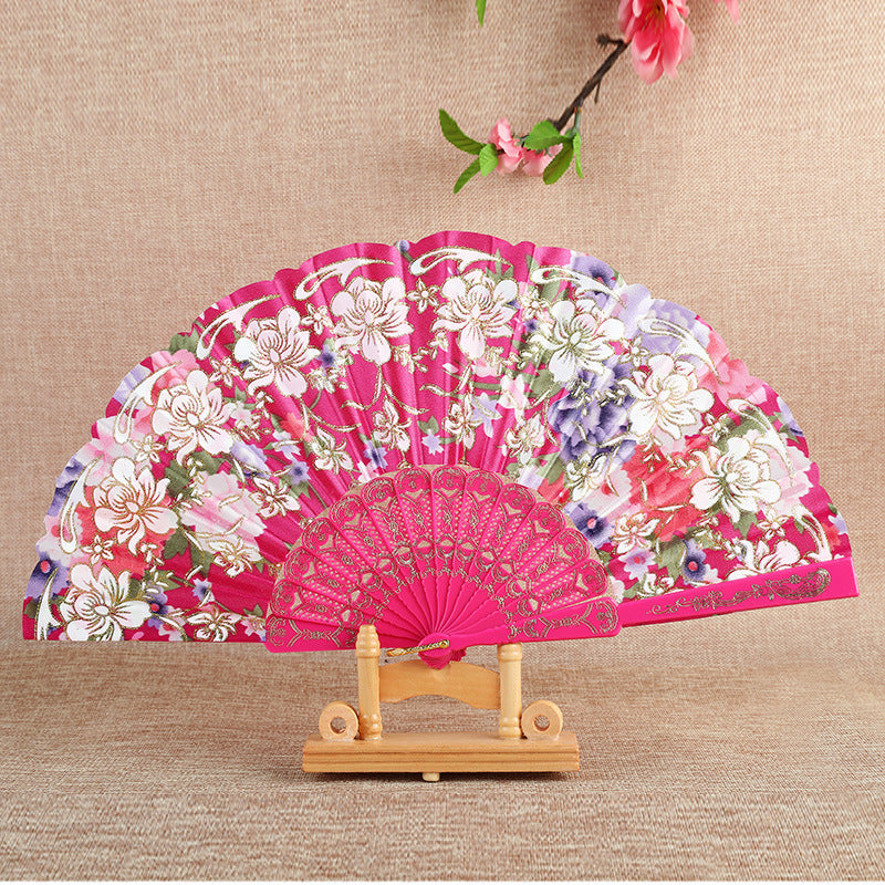 Ladies Hand Fan Elegant Floral Pattern Lightweight Portable Accessory