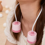 Women’s Portable Wearable Neck Fan USB Rechargeable Flexible Mount Lightweight