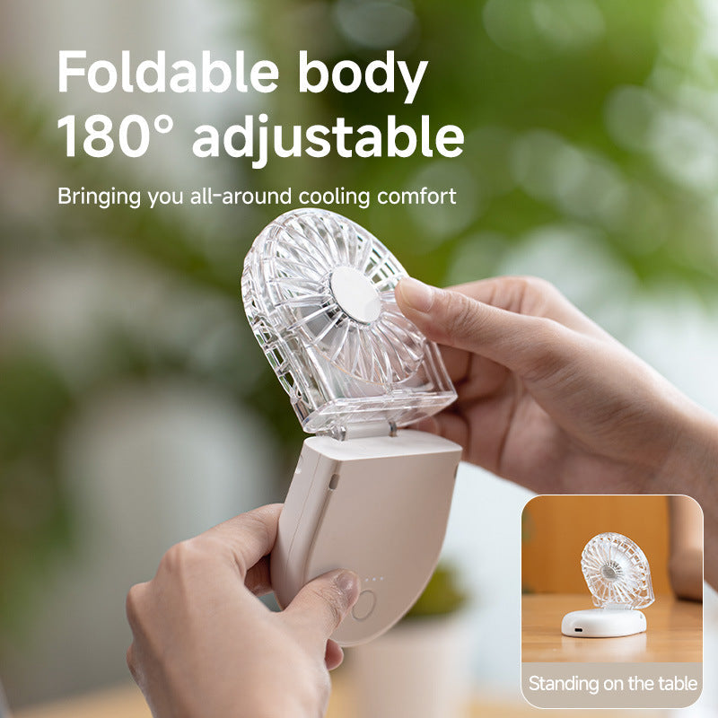 Portable Ladies Fan Compact Personal Cooling Fan with Mirror and Long Battery Life