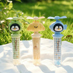 Rechargeable Portable Handheld Fan with Soft Blades and Cute Animal Head Design