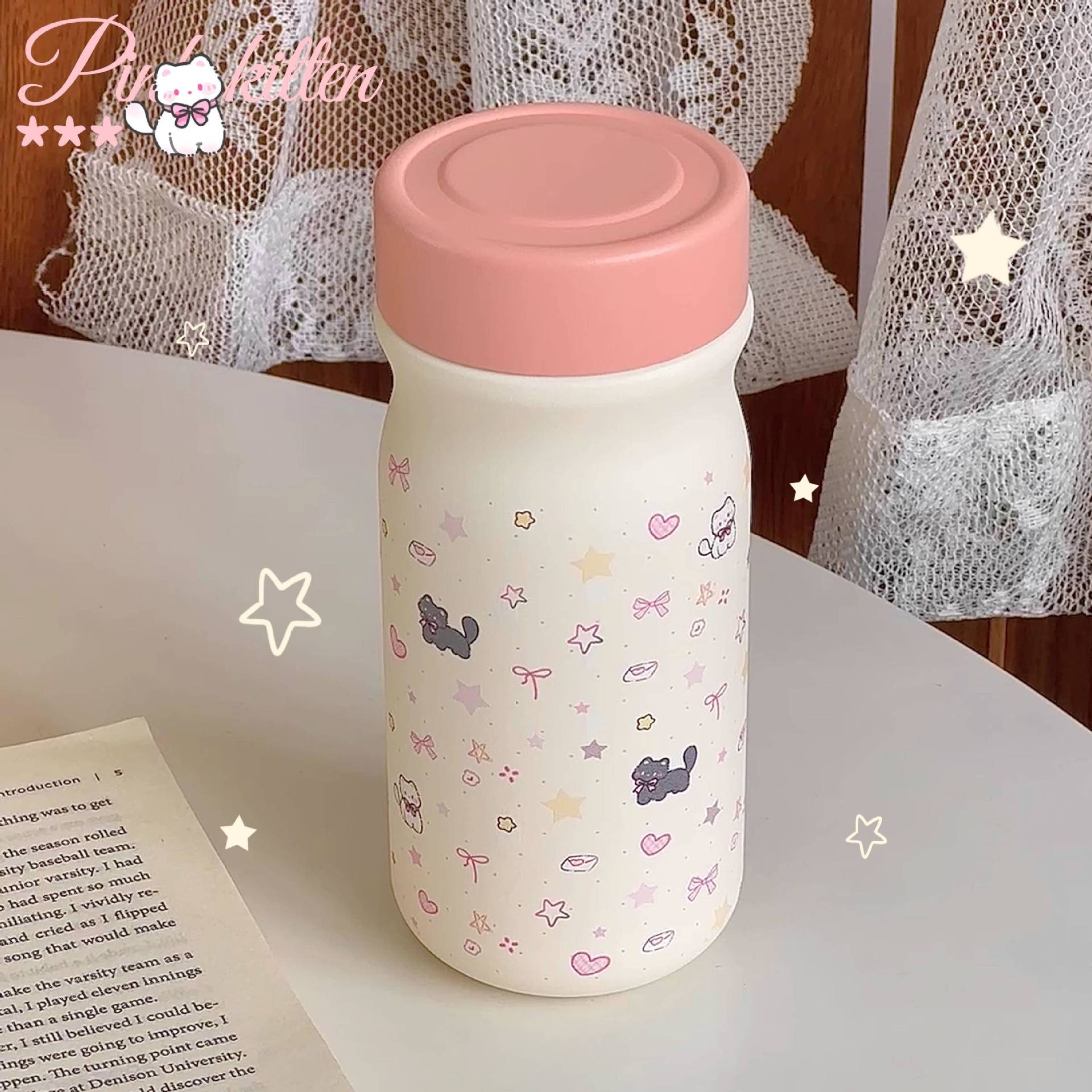 Insulated BPA-Free Water Bottle for Women with Cute Dog Design Leak-Proof Screw Cap