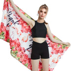 Women's Beach Towel Microfiber Soft Absorbent Colorful Flamingo Design Large Size