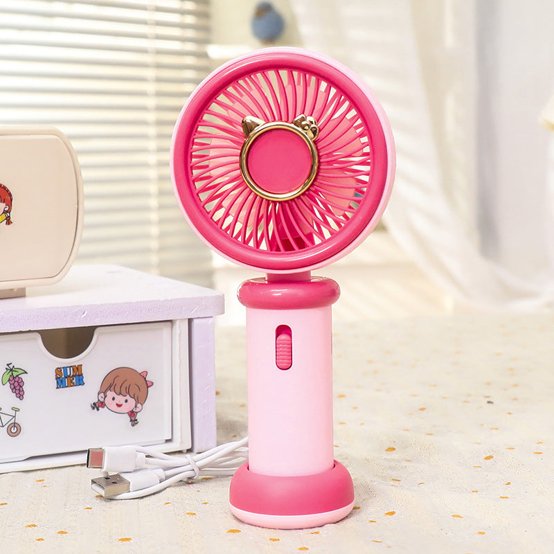Portable Handheld Fan for Women Cute Animal Design USB Rechargeable Lightweight Quiet Operation